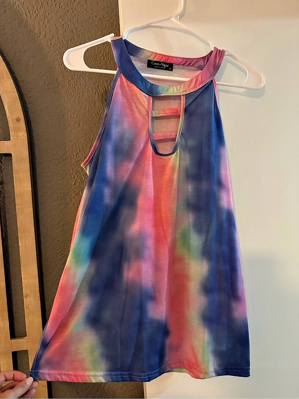 Coeur De Vague Tie-Dye Tank Top Blue & Pink Size Medium
